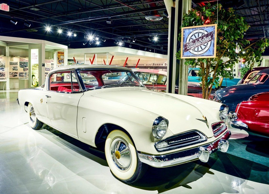 Classic car with a glossy paint finish